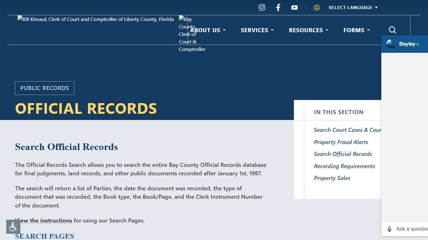 Search Official Records | Bay County Clerk of Court & Comptroller